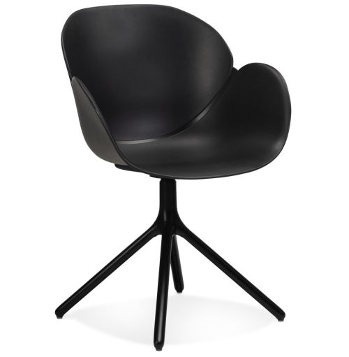 Chaise avec accoudoirs 'APODIS' noire en matière plastique 