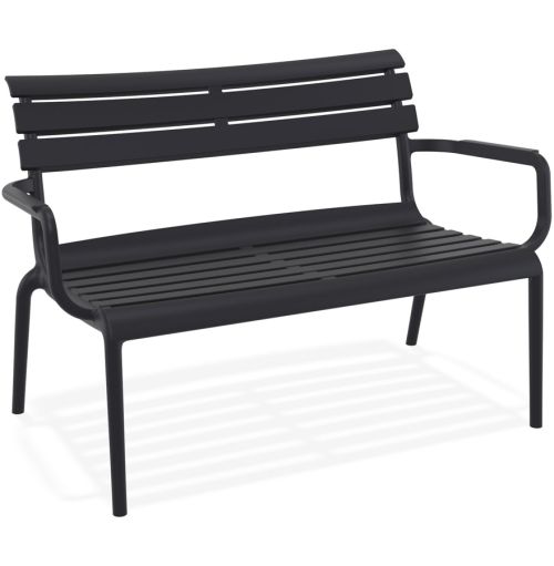 Banc de jardin 'AROMA XL' noir en matière plastique