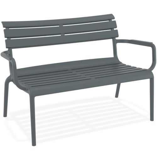 Banc de jardin 'AROMA XL' gris foncé en matière plastique