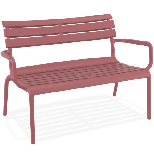 Banc de jardin 'AROMA XL' rouge en matière plastique