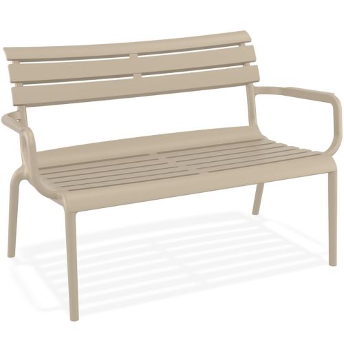 Banc de jardin 'AROMA XL' taupe en matière plastique