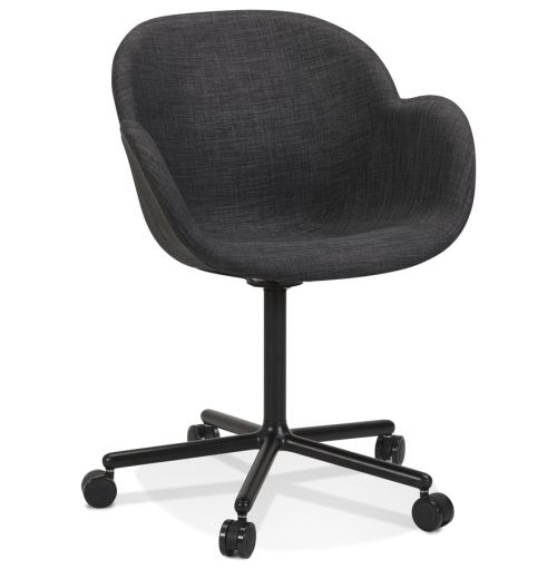 Chaise de bureau avec accoudoirs 'ASTRA' gris foncé