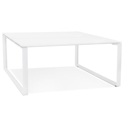 Table de réunion / bureau bench 'BAKUS SQUARE' blanc - 140x140 cm