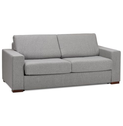Canapé 3 places convertible en lit 'BELGO' en tissu gris clair