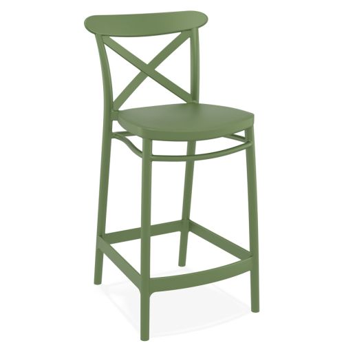 Tabouret snack mi-hauteur 'BERLIOZ MINI' style rétro vert
