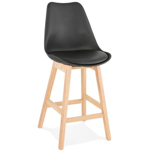 Tabouret snack mi-hauteur 'CAMILA MINI' noir style scandinave
