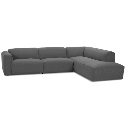 Grand canapé d'angle 'CANYON LOUNGE' en tissu gris anthracite (angle à droite)