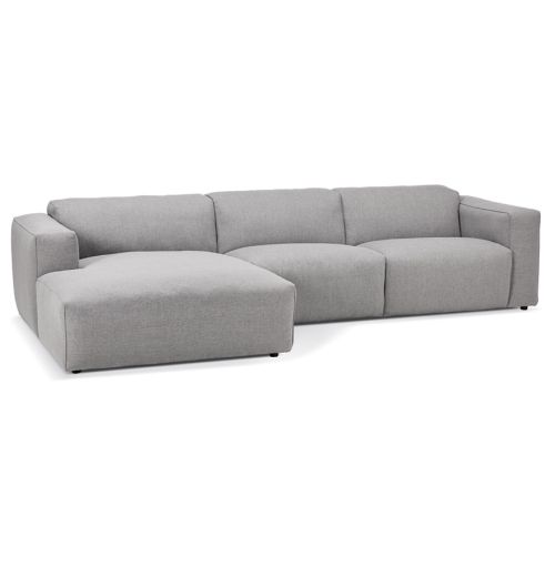 Canapé d'angle design 'CANYON L SHAPE' gris clair (angle à gauche)