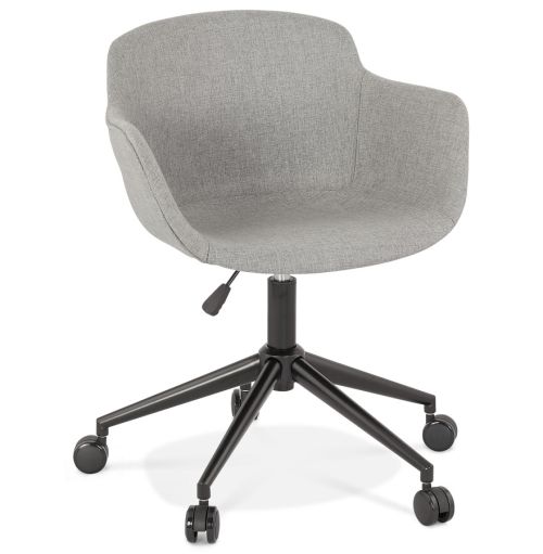 Chaise de bureau 'CENTURION' en tissu gris sur roulettes