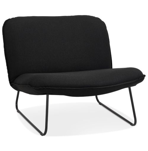 Fauteuil lounge 'CLOVER' en tissu noir