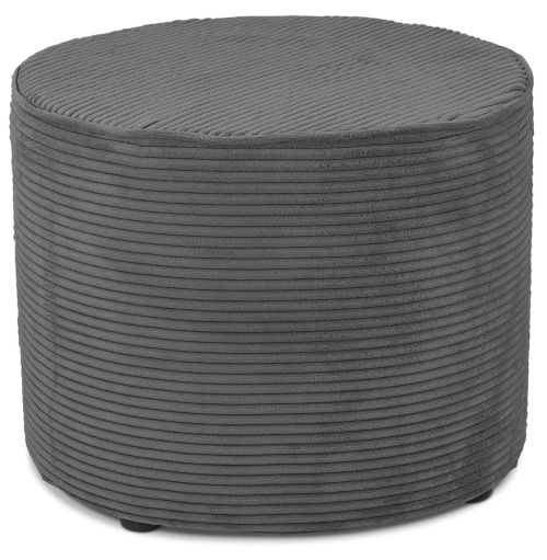 Repose-pied / pouf 'CORTEX' en tissu côtelé gris foncé