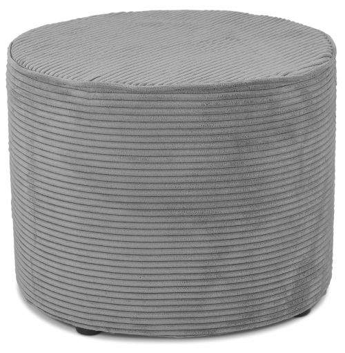 Repose-pied / pouf 'CORTEX' en tissu côtelé gris clair