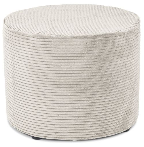 Repose-pied / pouf 'CORTEX' en tissu côtelé beige