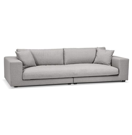 Grand canapé droit design 'DALTON XXL' en tissu gris clair