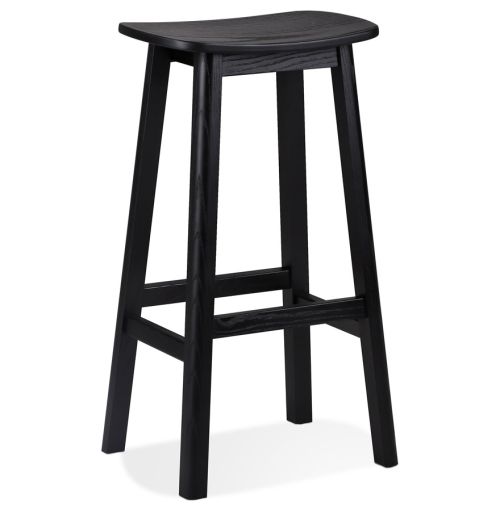 Tabouret de bar design 'DUMAS' en bois noir