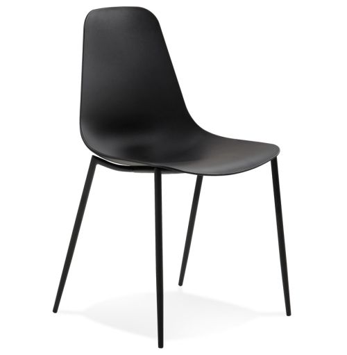 Chaise intérieur / extérieur 'FELIZ' noire en matière plastique et métal
