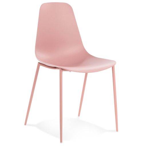 Chaise intérieur / extérieur 'FELIZ' rose en matière plastique et métal