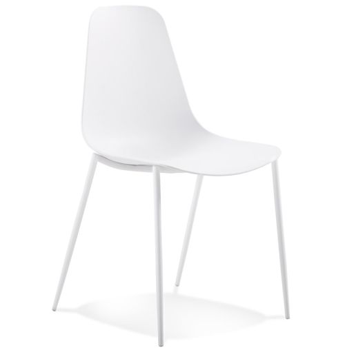 Chaise intérieur / extérieur 'FELIZ' blanche en matière plastique et métal