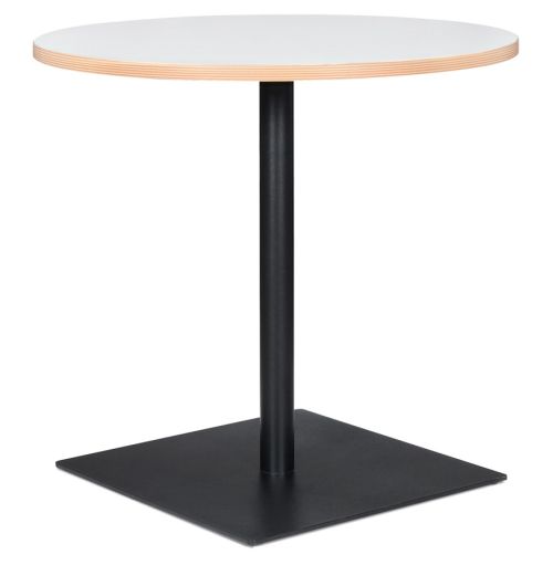 Table ronde 'FUSION ROUND' blanche et structure noire - Ø 80 cm
