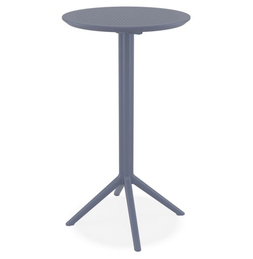 Table haute pliable 'GIMLI BAR' en matière plastique gris foncé - intérieur / extérieur - Ø 60 cm