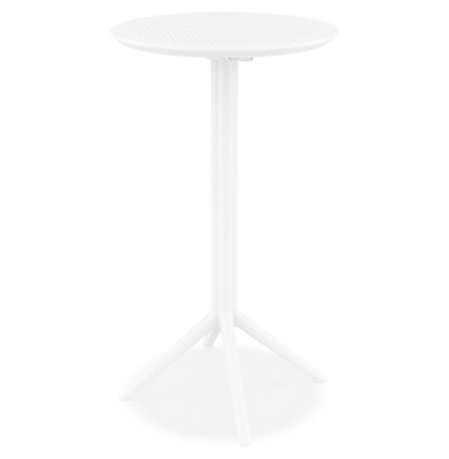 Table haute pliable 'GIMLI BAR' en matière plastique blanche - intérieur / extérieur - Ø 60 cm