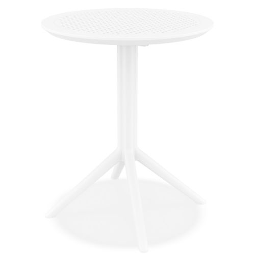 Table pliable ronde 'GIMLI' en matière plastique blanche - intérieur / extérieur - Ø 60 cm