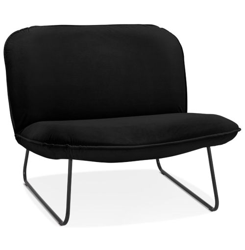 Fauteuil lounge 'ICONIC' en velours noir
