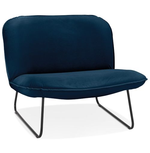 Fauteuil lounge 'ICONIC' en velours bleu
