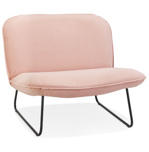 Fauteuil lounge 'ICONIC' en velours rose