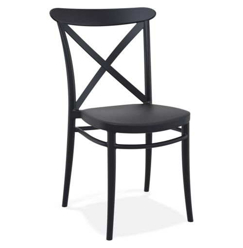Chaise empilable 'JACOB' style rétro en matière plastique noire