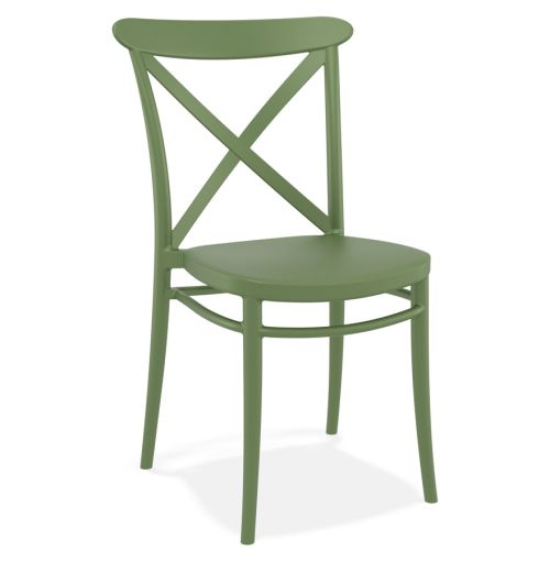 Chaise empilable 'JACOB' style rétro en matière plastique verte
