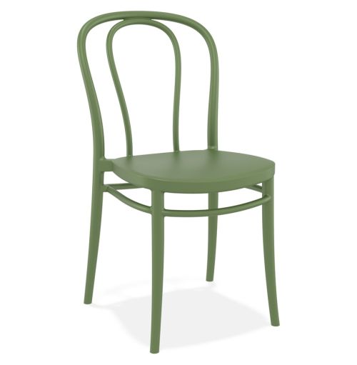 Chaise empilable 'JAMAR' intérieur / extérieur en matière plastique verte