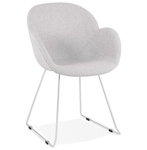 Chaise design 'JUMBO' grise claire en tissu