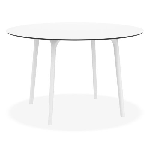 Table de terrasse ronde 'LAGOON' blanche intérieur / extérieur  - Ø 120 cm