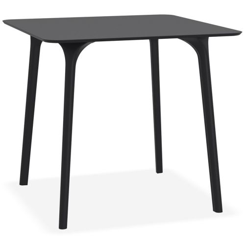 Table de terrasse carrée 'LAGOON' noire intérieur / extérieur - 80x80 cm