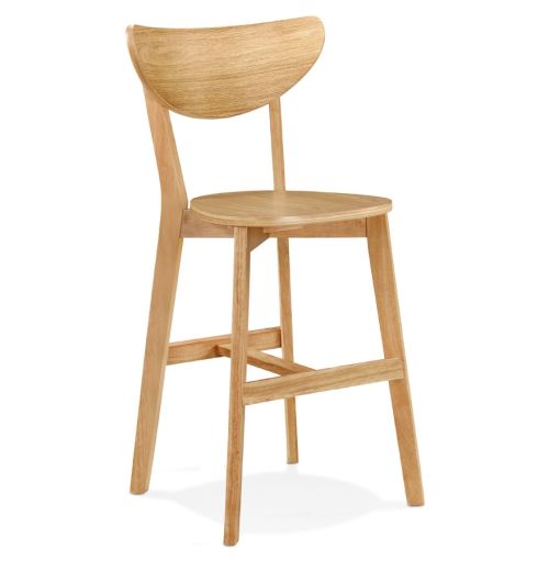 Tabouret snack mi-hauteur 'LEONARDO MINI' en bois finition naturelle - Commande par 2 pièces / Prix pour 1 pièce