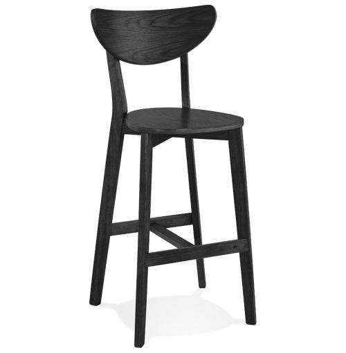 Tabouret de bar 'LEONARDO' en bois noir - Commande par 2 pièces / Prix pour 1 pièce