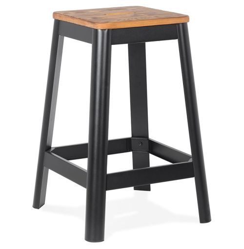 Tabouret snack mi-hauteur 'LIDYA MINI' noir style industriel
