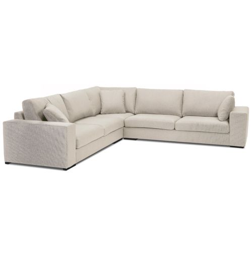 Grand canapé d'angle design 'LUCA CORNER' en tissu beige