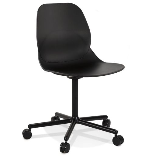 Chaise de bureau moderne 'MAGELLAN' noire sur roulettes