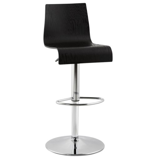 Tabouret de bar réglable 'MAGMA' en bois noir