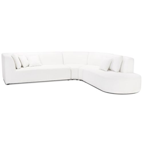 Canapé d'angle design 'MATELOT L SHAPE' blanc (angle à droite)