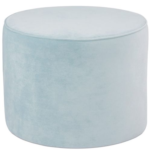 Pouf / repose-pied design 'MOSTRA' en velours bleu clair