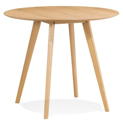 Table de cuisine ronde 'MIDY' finition naturelle style scandinave - ø 90 cm