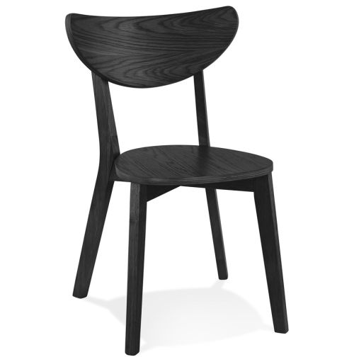 Chaise moderne 'MONA' en bois noir - Commande par 2 pièces / Prix pour 1 pièce