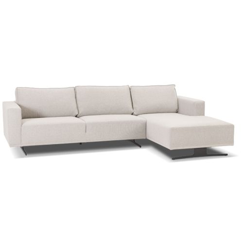Petit canapé d'angle 'MOZART L SHAPE' beige (angle à droite)