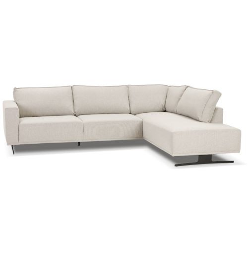 Canapé d'angle design 'MOZART LOUNGE' beige (angle à droite)