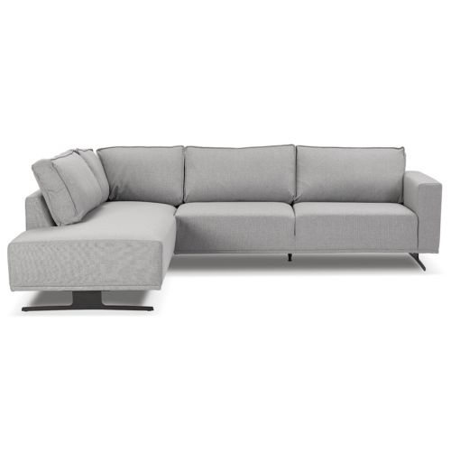 Canapé d'angle design 'MOZART LOUNGE' gris (angle à gauche)