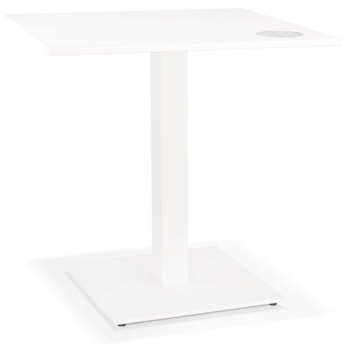 Petite table à diner 'MUFFIN' carrée blanche intérieur/extérieur - 68x68 cm