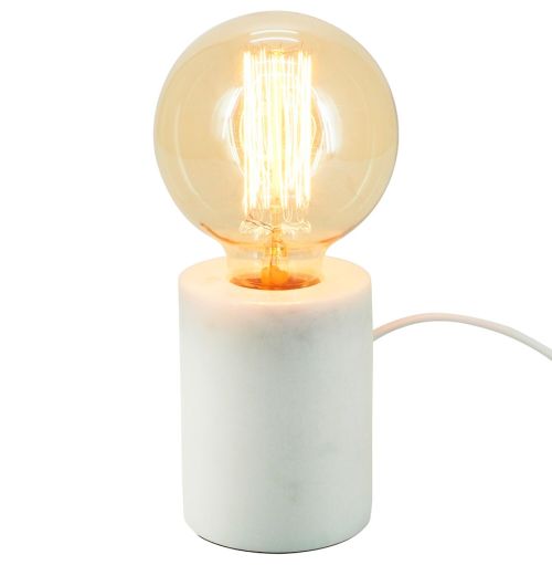 Pied de lampe de table 'NIGRI' en marbre blanc